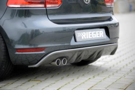Rieger diffuser met 2 dubbele finnen | Golf 6 Cabrio | Golf 6 GTD - 3-drs., 5-drs. | stuk ongespoten abs | Rieger Tuning