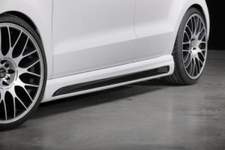 Rieger side skirt | geschikt voor VW Golf 6 VI incl. GTI / GTD 2008-2012 | ABS | met schacht en uitsnede | Links | Carbon-look