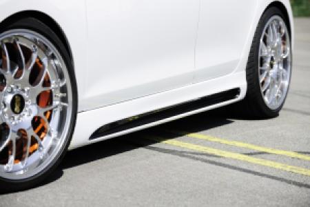 Rieger side skirt | geschikt voor VW Golf 6 VI incl. GTI / GTD 2008-2012 | ABS | met schacht en uitsnede | Rechts | Carbon-look