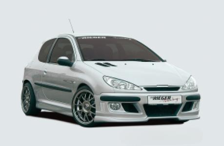 Rieger voorbumper | 206: 09.98-05.06 - Cabrio CC, Sedan | stuk ongespoten abs | Rieger Tuning