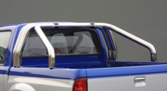 Roll Bar | geschikt voor Volkswagen | Amarok Dubbele Cabine 11-16 4d pic. / Amarok Dubbele Cabine 16- 4d pic. | 3-pijps | rvs zilver RVS