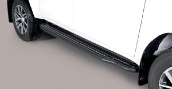 Side Bars | geschikt voor Volkswagen | Amarok Dubbele Cabine 11-16 4d pic. / Amarok Dubbele Cabine 16- 4d pic. | zwart Pedana RVS