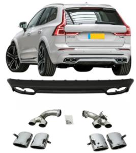 Diffuser | geschikt voor Volvo | XC60 | 2022-2025 | Sport-look | Chrome sierstukken