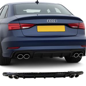 Diffuser | geschikt voor Audi | A3 Facelift | 4D. Sedan | 8V 2016-2020 | S3-Look | Glanzend zwart