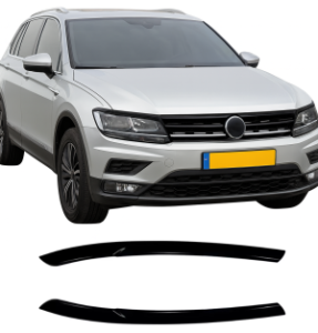 Koplampspoilers | geschikt voor Volkswagen | Tiguan AD1 | MK2 2016-2020 | Pre-Facelift | Glanzend zwart