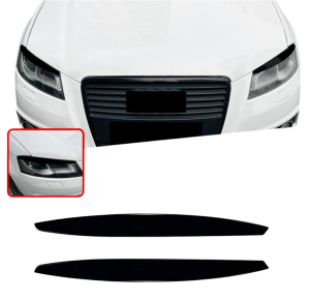 Koplampspoiler | Audi | A3 | 8P 2004-2013 | Glanzend zwart