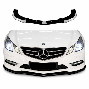 Frontlip | geschikt voor Mercedes-Benz | E-klasse C207 Coupé | Pre-facelift | 2009-2012 | AMG-Line | Glanzend zwart
