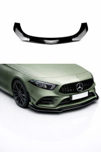 Voorspoiler | Mercedes-Benz | A-klasse 18- 5d hat. W177 / A-klasse 18- 4d sed. V177 | alleen AMG | AMG A35-Look | glanzend zwart  01