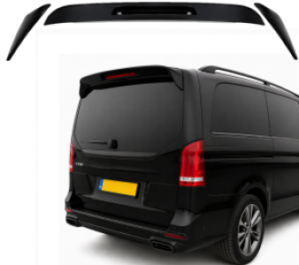 Dakspoiler | Mercedes-Benz | Vito/V-Klasse | W448 2025+ | incl. zijspoilers | Glanzend zwart