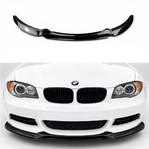 Frontlip (3pcs) | BMW | 1-Serie E82 / E88 LCI | 2008-2013 | Glanzend zwart