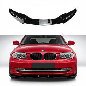 Frontlip (3pcs) | BMW | 1-Serie E81 / E82 / E87 / E88 LCI Standard | 2008-2011 | Glanzend zwart