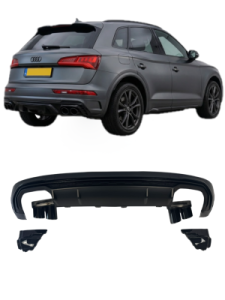 Diffuser | Audi | Q5 5d suv | 2017-2024 FY | SQ5-Look | Met uitlaatsierstukken | glanzend zwart