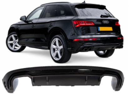 Diffuser | geschikt voor Audi | Q5 5d suv | 2017-2024 FY | SQ5-Look | Met uitlaatsierstukken | glanzend zwart