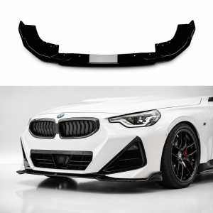 Frontlip | geschikt voor BMW | 2 Serie G42 M Sport | 2022+ | 3-delig | Glanzend zwart