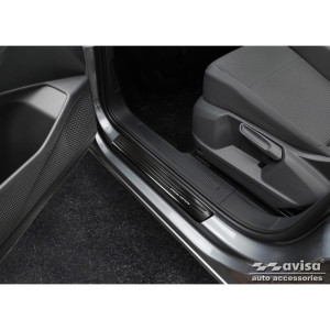 Zwart RVS Instaplijsten passend voor Volkswagen Caddy V 2020- - 'Special Edition' - 2-delig