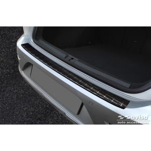 Zwart RVS Achterbumperprotector passend voor Volkswagen Arteon Shooting Brake incl. eHybrid 2020- 'Ribs'