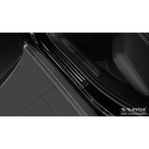 3D Zwart Carbon Instaplijsten passend voor Volkswagen Tiguan II 2016-/Arteon 2017- & Shooting Brake 2020-/Passat Sedan&Variant 2014-/Golf Sportsvan 2014- incl. Facelifts - 2-Delig - (achterdeuren)